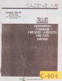 Cazenuve-Cazeneuve HB 500, 575 & 725 lathe, Operations Maintenance & Parts Manual 1971-500-575-725-01